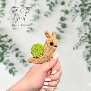 Snigelvirkmönster PDF - Lite smått, Amigurumi, Grovt garn, Dekor, Leksaker, Plysch, Lättsömnad, Snabbtillverkning, stuffie, bebis