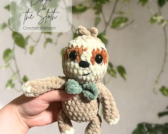 Sloth Crochet Pattern PDF - No-sew, Amigurumi, Chunky Yarn, Decor, Toys, Plush, No Sew, Low Sew, Quick make, stuffie