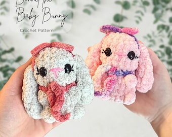 Haakpatroon babykonijn (pdf) - amigurumi, grof garen, decor, speelgoed, pluche, niet genaaid, marktvoorbereiding