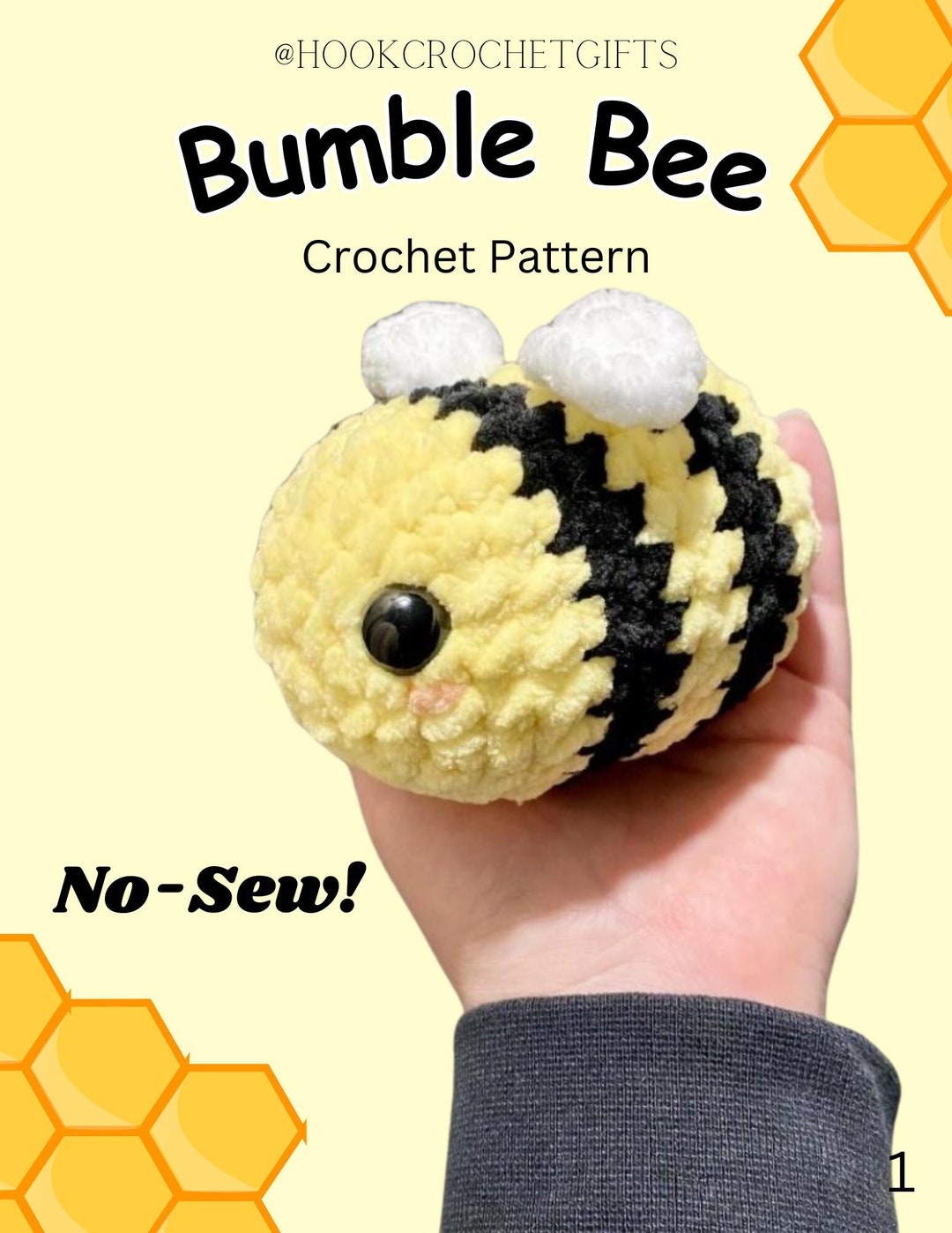 Bumble Bee Crochet Pattern PDF Amigurumi Pattern, Animals, Chunky Yarn ...