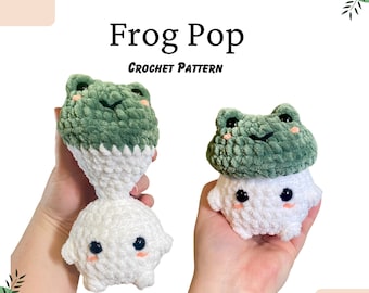 Patrón PDF de amigurumi de rana y champiñón - Patrón de animales, hilo grueso, muñeco, juguetes, peluche, elefante, rana, oso, tigre