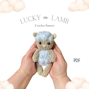 Lamb Crochet Pattern PDF - Sheep Pattern, No-sew, Amigurumi, Chunky Yarn, Decor, Toys, Plush, No Sew, Low Sew, Quick make, stuffie, farm