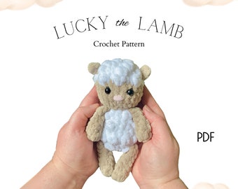 Lamm Häkelanleitung - Schaf Muster, Ohne Nähen, Amigurumi, Chunky Yarn, Decor, Toys, Plüschtiere, Ohne Nähen, Low Sew, Quick make, fabricie, Bauernhof
