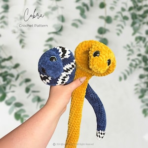 Häkelanleitung für eine Kobra (PDF) – Ohne Nähen, Amigurumi, Dickes Garn, Deko, Spielzeug, Plüschtier, Nähleicht, Schnell gemacht, Stofftier, Reptil