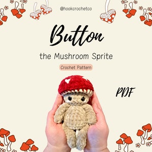 Mushroom Pop Crochet Pattern PDF - Amigurumi, Sprite, Chunky Yarn, Decor, Toys, Plush, No Sew, Low Sew, Quick make, stuffie