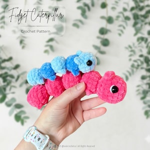 Virkmönster för larver i PDF-format - Fidget, Amigurumi, Grovt garn, Dekor, Leksaker, Plysch, Lätt sömnad, Snabbtillverkning, stuffie, insekter, kryp