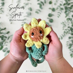 Sunflower Sprite Crochet Pattern PDF - Amigurumi, Decor, Toys, Plush, No Sew, Low Sew, Quick make, stuffie, crochet plant, crochet flowers