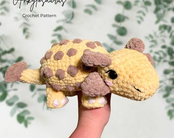 Ankylosaurus Dinosaur Crochet Pattern PDF - Amigurumi, Chunky Yarn, Decor, Toys, Plush, Low Sew, Quick make, stuffie, reptile, dino
