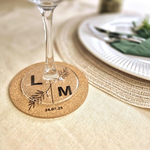 Personalisierter Korkuntersetzer, Geburtstag, Hochzeit, Gastgeschenk, Namensschilder, Bierdeckel, Tischdeko, Tischkarten