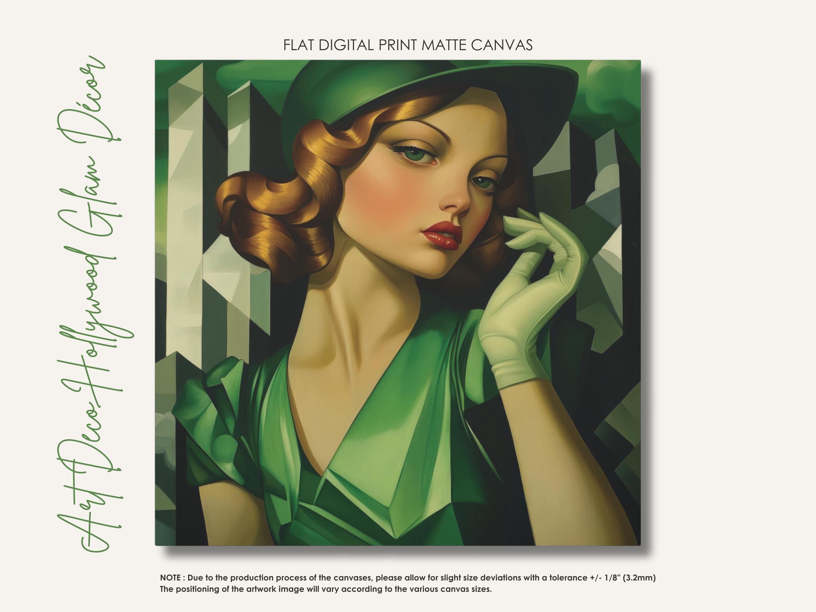 slim fit dress slacks Emerald Enigma: An Art Deco Portrait Inspired by Tamara de Lempicka main image 0