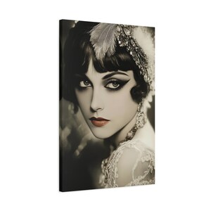 1920s Vintage Style Art Deco Glamour Portrait, Canvas Wall Decor ...