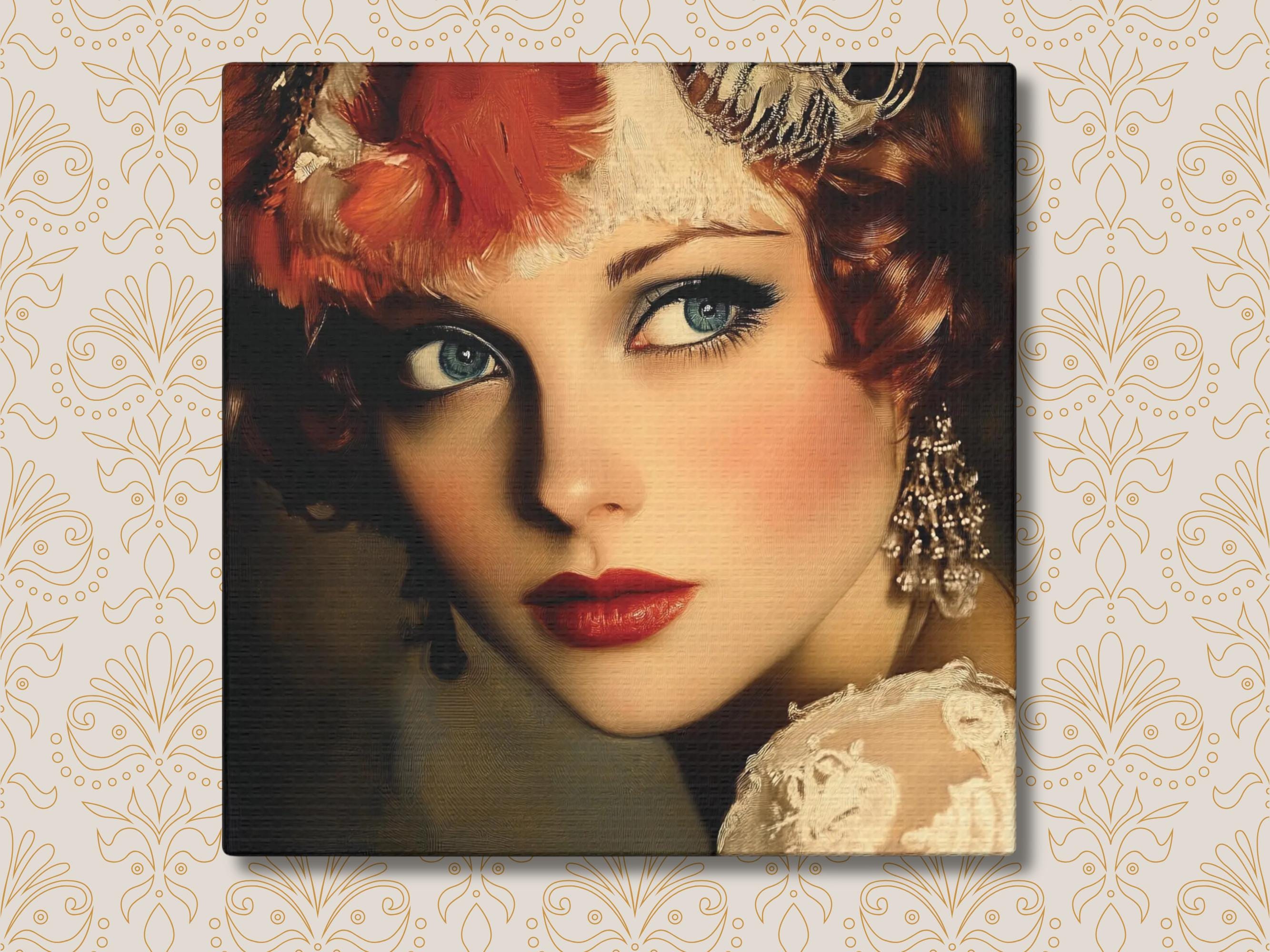Art Deco Woman Portrait Canvas • 1920s Vintage Style Wall Art - Etsy