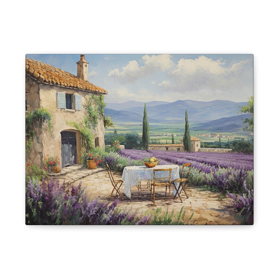 Provence Château Canvas Print • French Countryside Lavender Fields ...