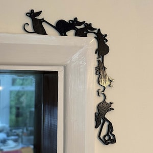 Door trim decoration, "Cheese Thieves" cute mouse design.