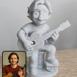 Statuetta Personalizzata 3D Effetto Marmo Action Figure Cartoon da Foto | Regalo Unico Compleanno, Anniversario, Famiglia, Coppie, Animali