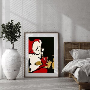 Abstraktes Wandbild, moderner Druck, buntes Wohndekor, zeitgenössisches Kunstwerk, 11x14 Print