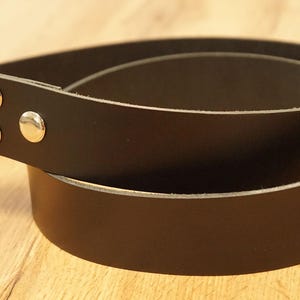 Black 100% Genuine Leather Buckle Belt - Handmade Leather Belt for Interchangeable Buckle - Black Leather Belt for Buckles