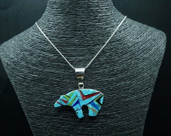 スターリングシルバー ペンダント スピリット ベア ブルー - Etsy 日本
