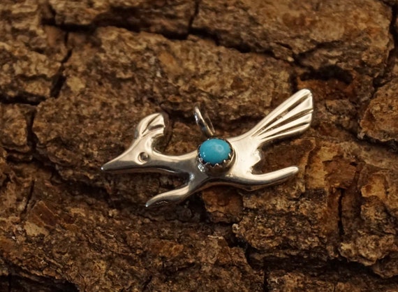 Handmade Indian Sterling Silver Pendant Roadrunner Bird Etsy