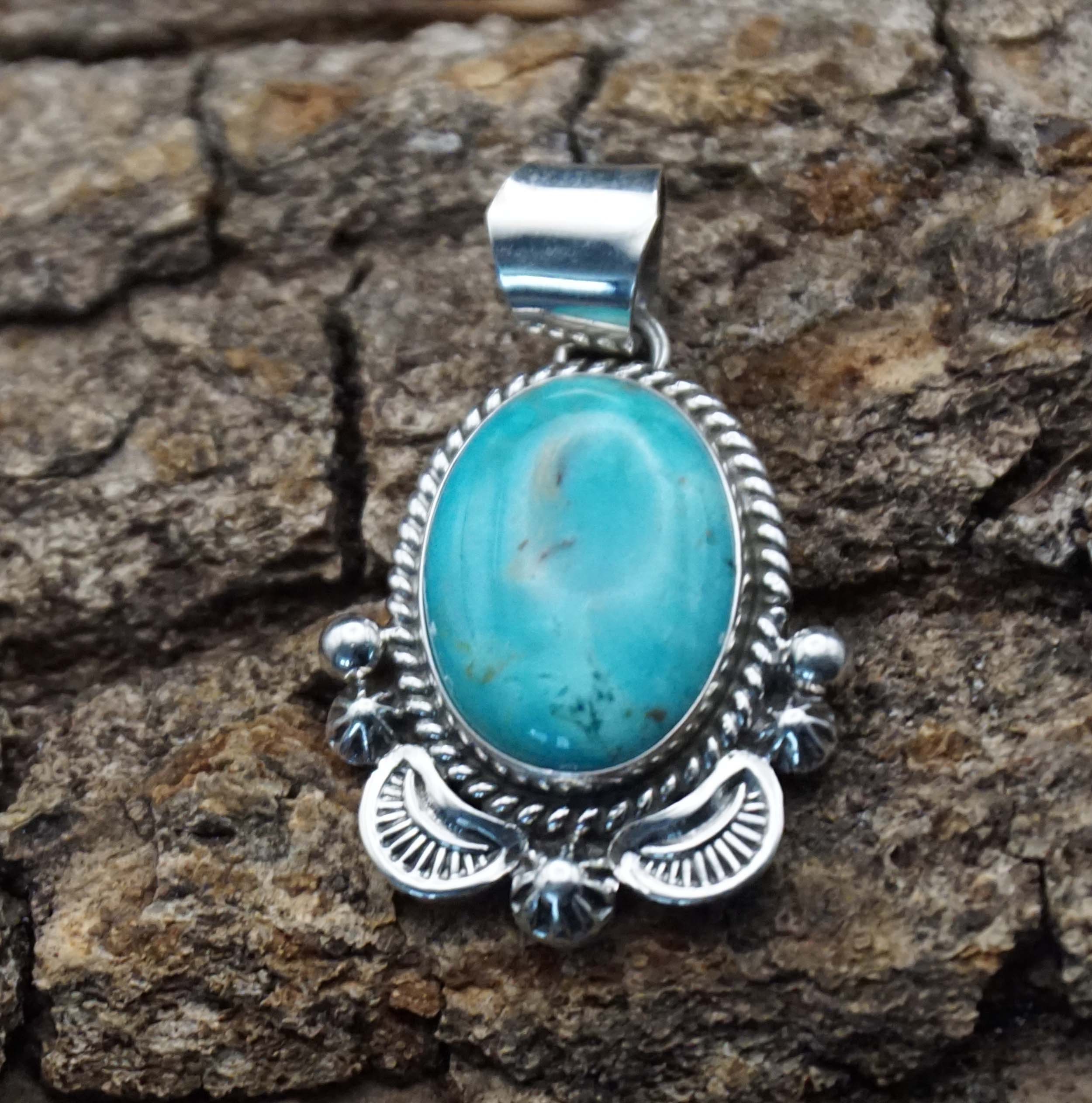 アクセサリー indian jewelry navajo pendant Sterling Silver Navajo Indian Pendant Turquoise in Silver