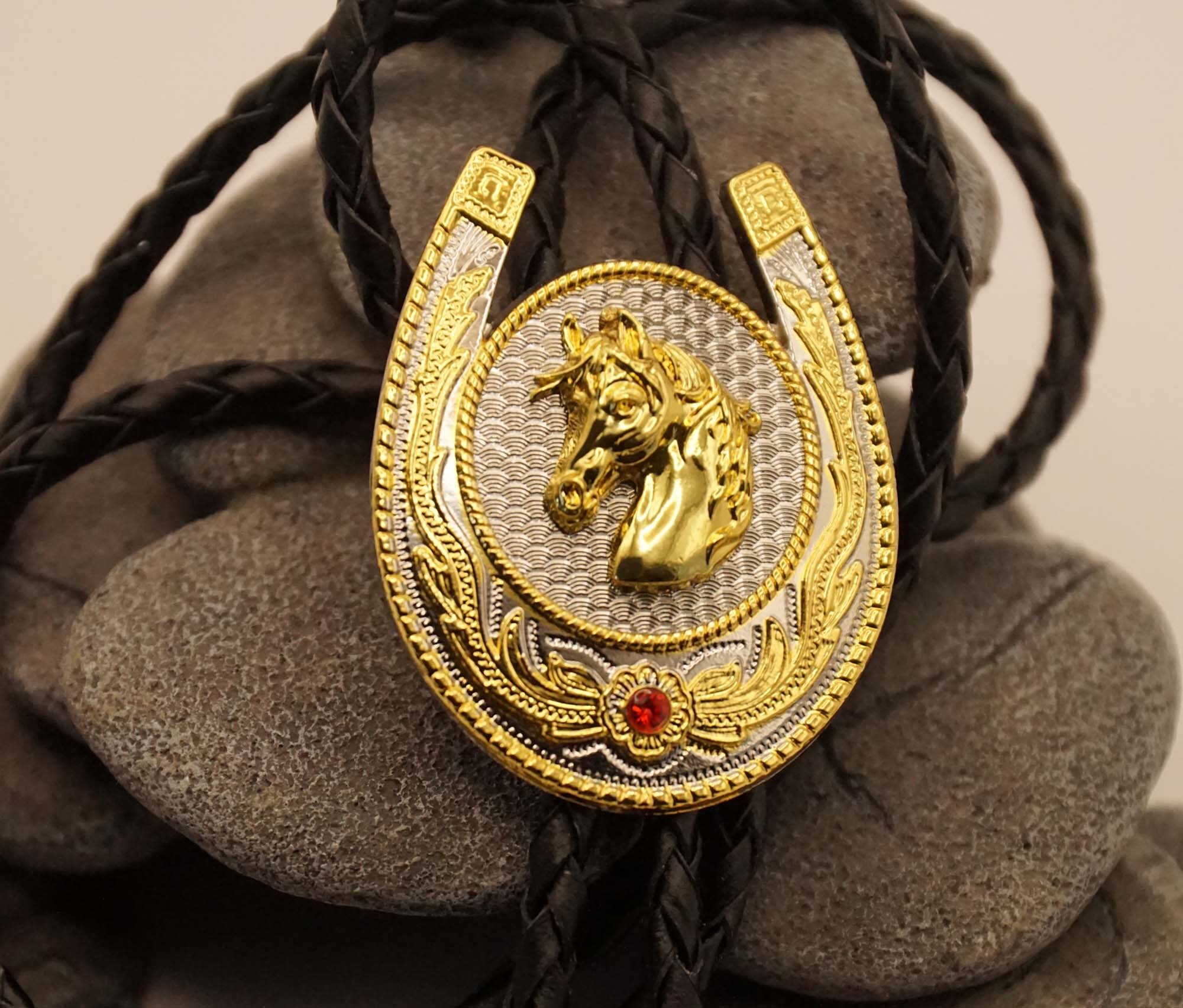 VINTAGE 1990s Bronco Rodeo Bucking Horse Bolo Tie / Rodeo / Mustang
