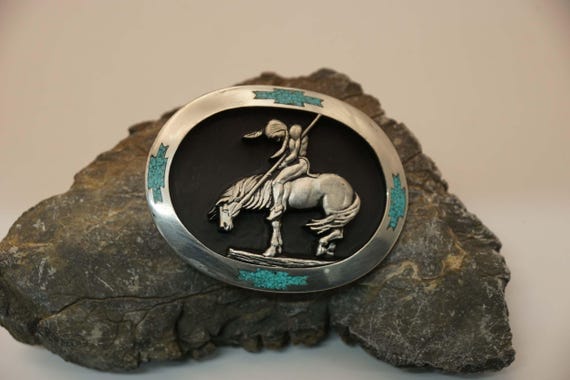 Belt Buckle End of the Trail - Interchangeable Belt Buckle Indian