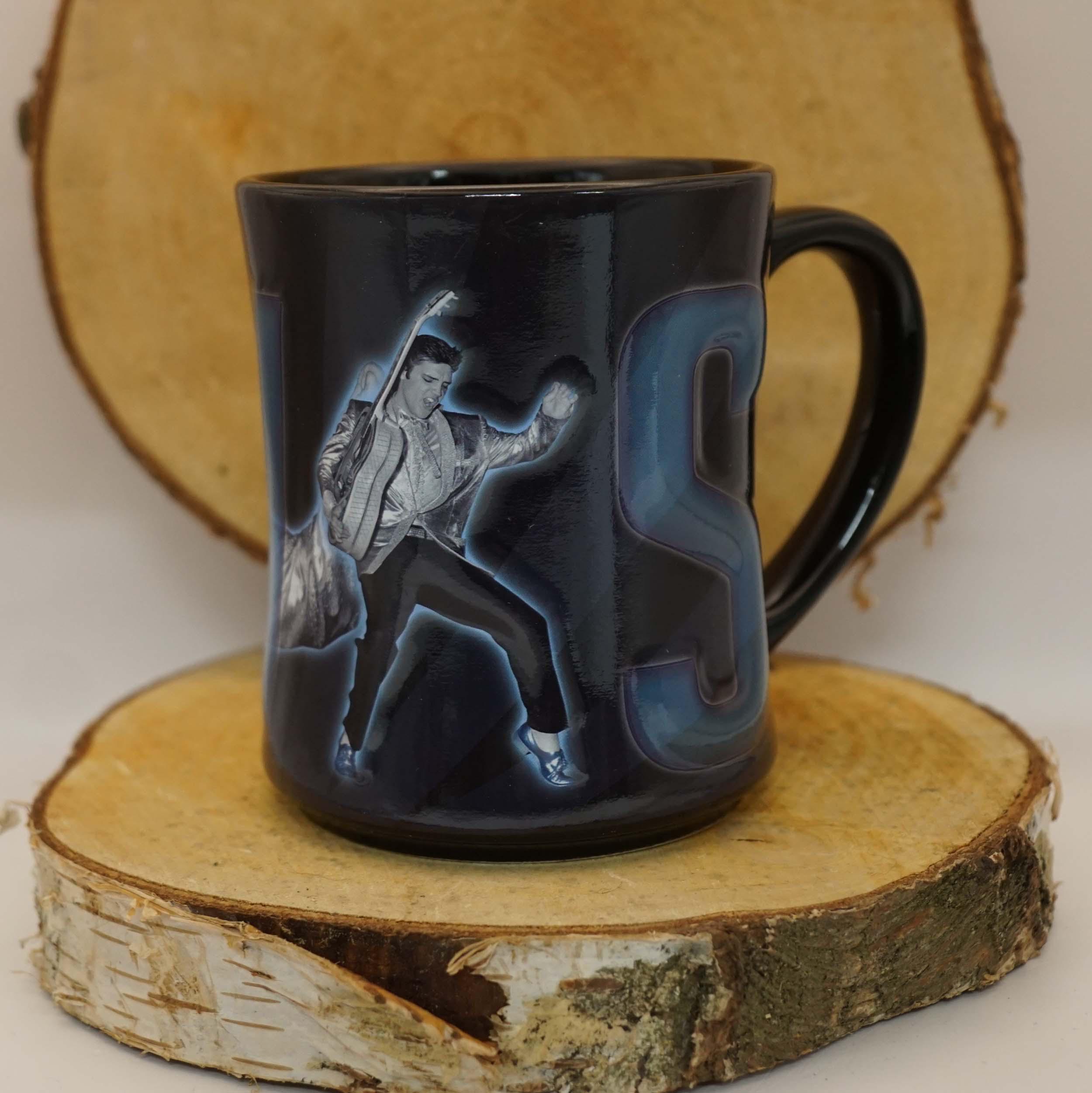 Elvis Presley Kaffeetasse Mit Untersetzer – Geschenk-Set, 325 Ml, Spülmaschinenfest, Mit Foto-Design