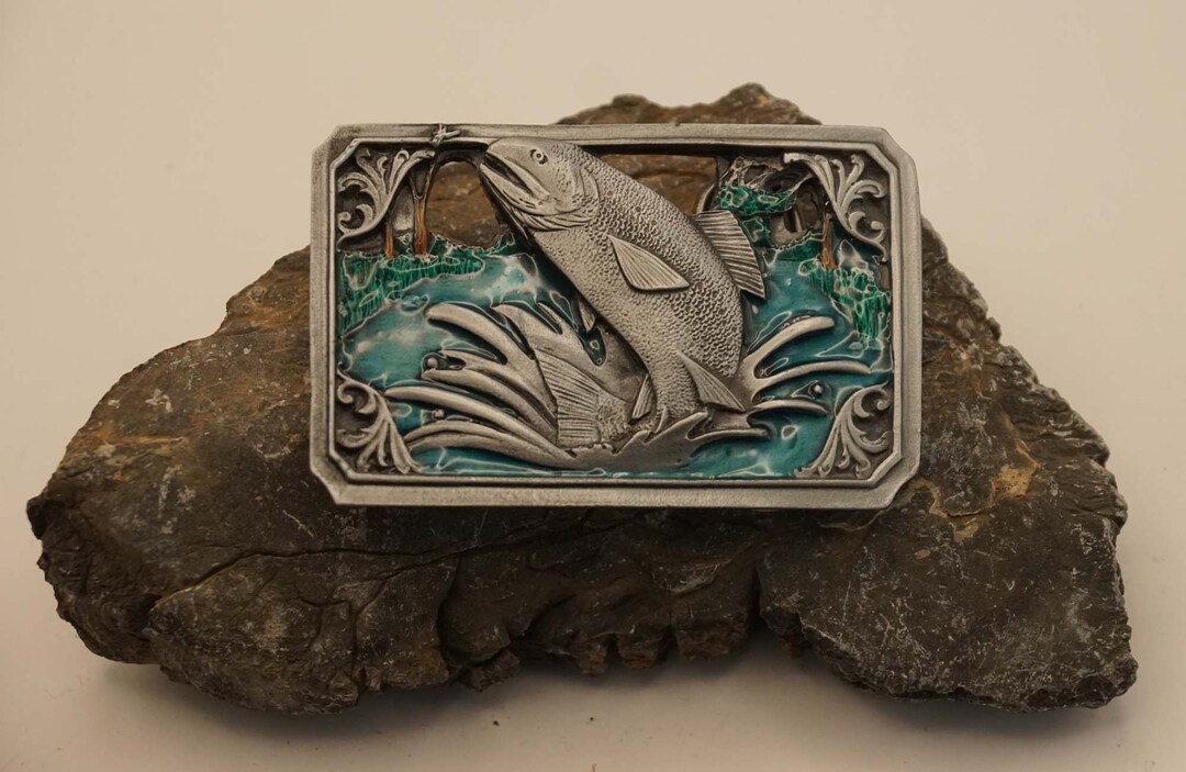 Belt Buckle Fish Jumping Out of Water - Etsy