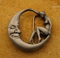 Belt buckle woman on the moon - belt buckle girl on the moon