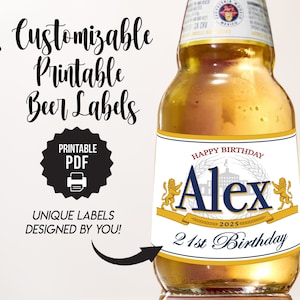 Made to Order Personalized Printable 12oz Modelo Beer Labels, Personalized Beer Labels, Modelo Beer Labels, Beer Party Favors, Gifts for Him