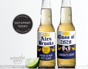 パーソナライズされた印刷可能なコロナビールラベル、コロナビールラベル、コロナビールラベル、ビールパーティーの景品、男性へのギフト、コロナクリスマス