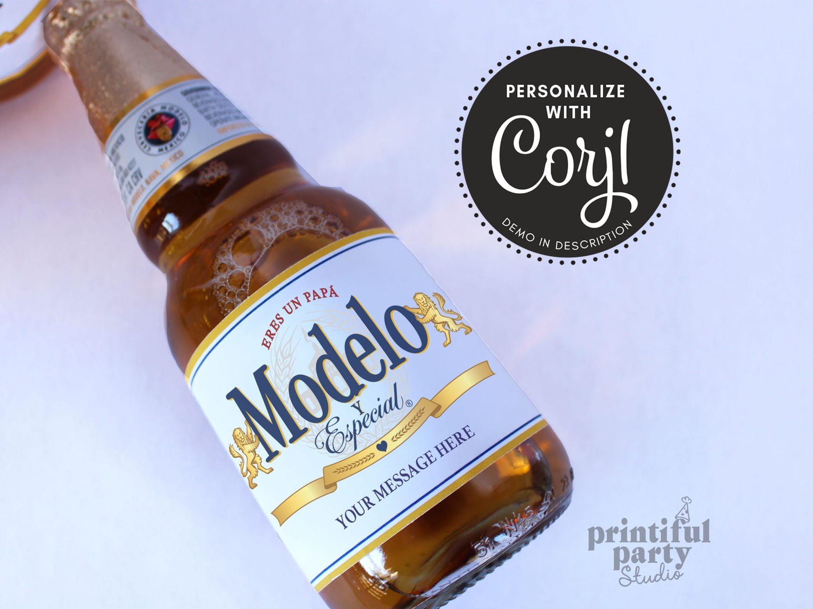 Father's Day Editable Modelo Beer Labels 6 Pack Beer Label and Case ...