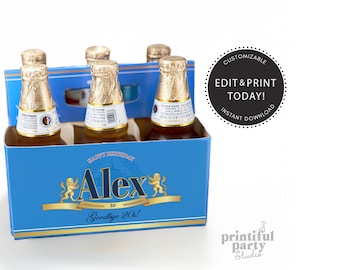 Benutzerdefinierte druckbare 12 Unzen Modelo Beer Case, personalisierte Bierflasche, Bier Gastgeschenke, Geschenke für ihn, Modelo Cerveza, Weihnachtsmodel