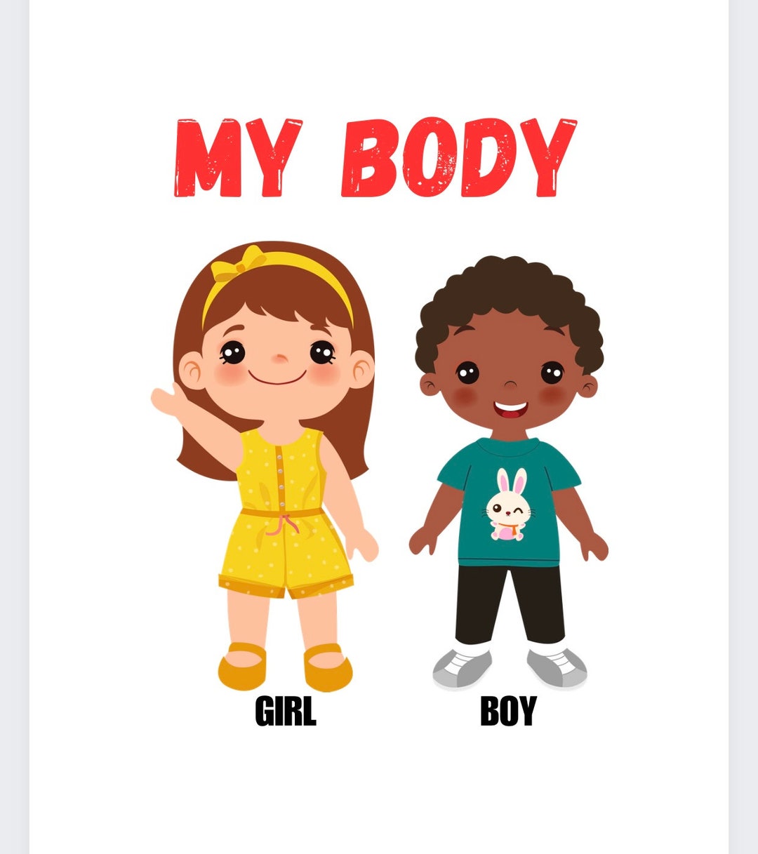 My Body, Childrens First Body Parts Book, Preschool Learning