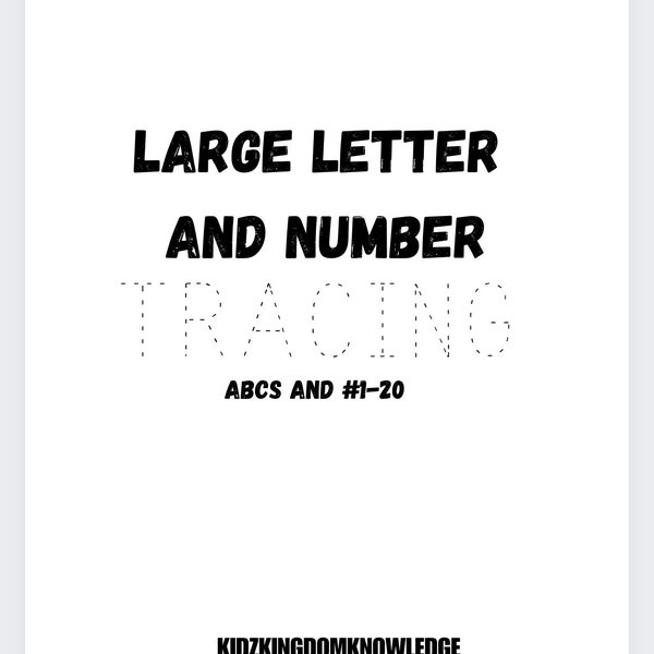 Children Large Letter and Number Tracing, Letter Tracing, Number Tracing, Children Tracing Workbook, Early Learning, Early Writing