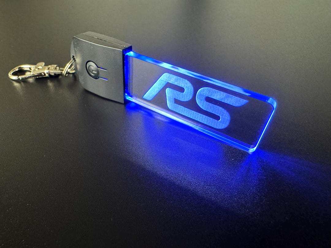 KIA LED Light Keychain With 7 Colour RGB - Acrylic Badge Emblem, USB Rechargeable