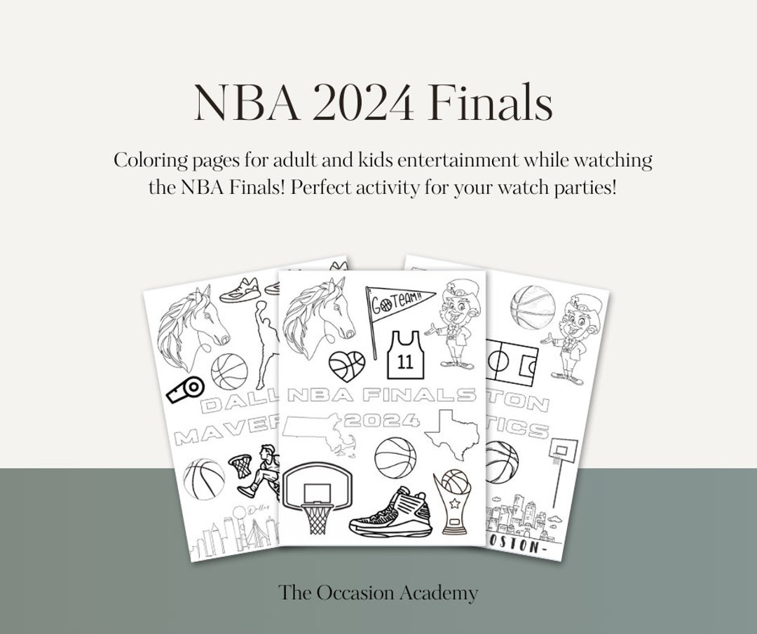 NBA Finals Coloring Page Pack Dallas Mavericks Vs Boston Celtics 2024 ...