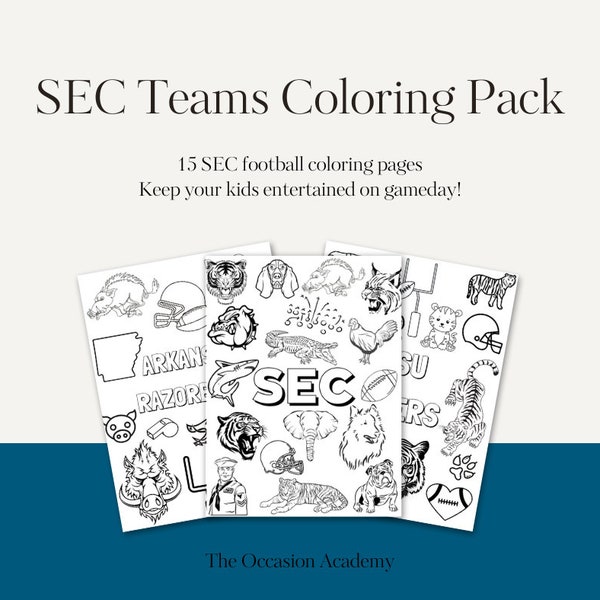 SEC Football Coloring Pages | Kids Activities | Gameday Fun for kids!