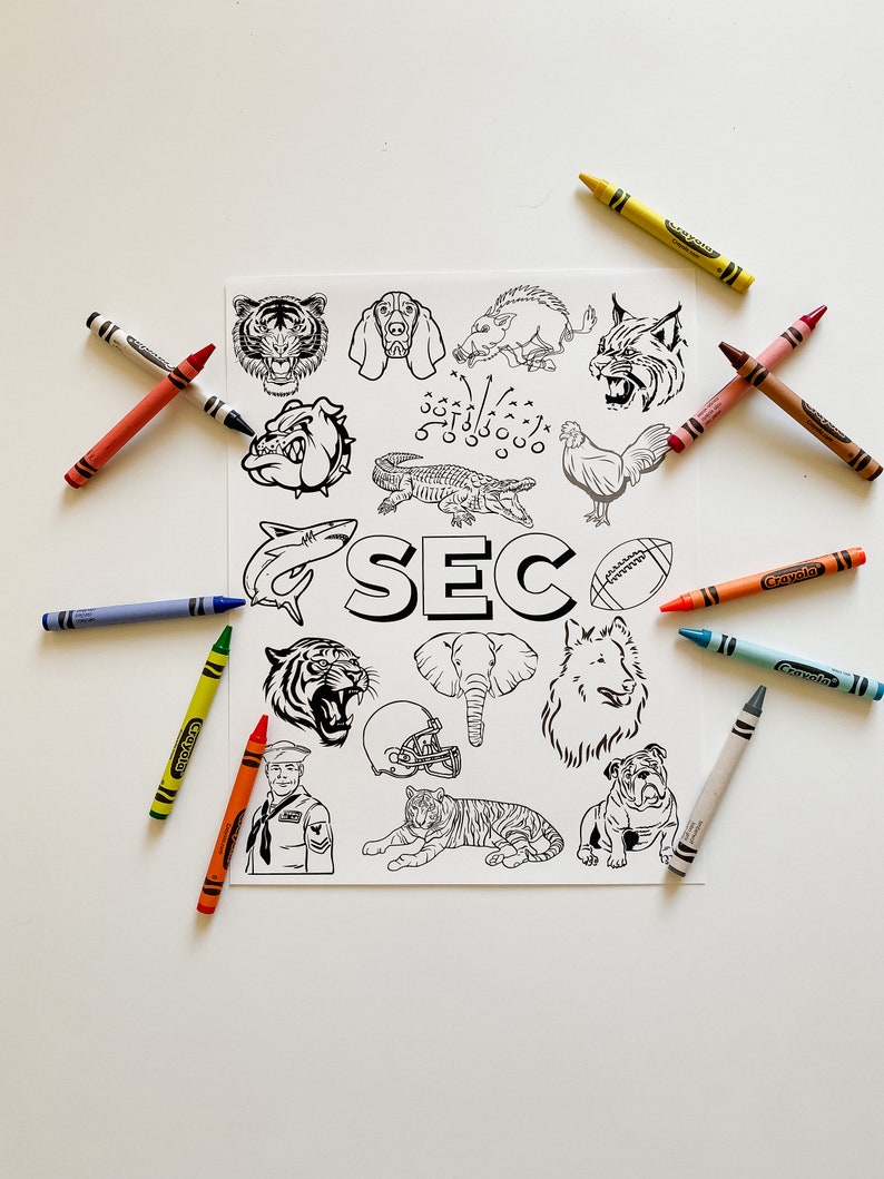 SEC Football Coloring Pages Kids Activities Gameday Fun for Kids Now