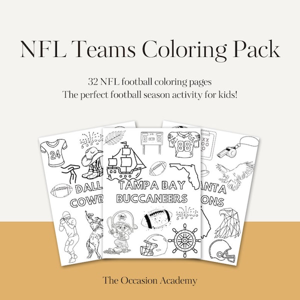 NFL Football Coloring Pages | Kids Coloring Activity | Football Team Coloring