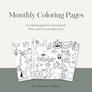 Monthly Coloring Pages