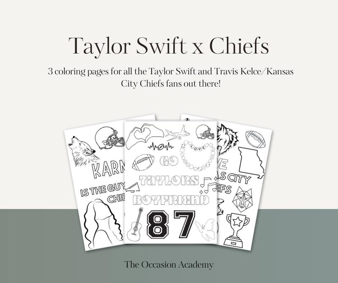 Taylor Swift X Chiefs Coloring Pack - Etsy