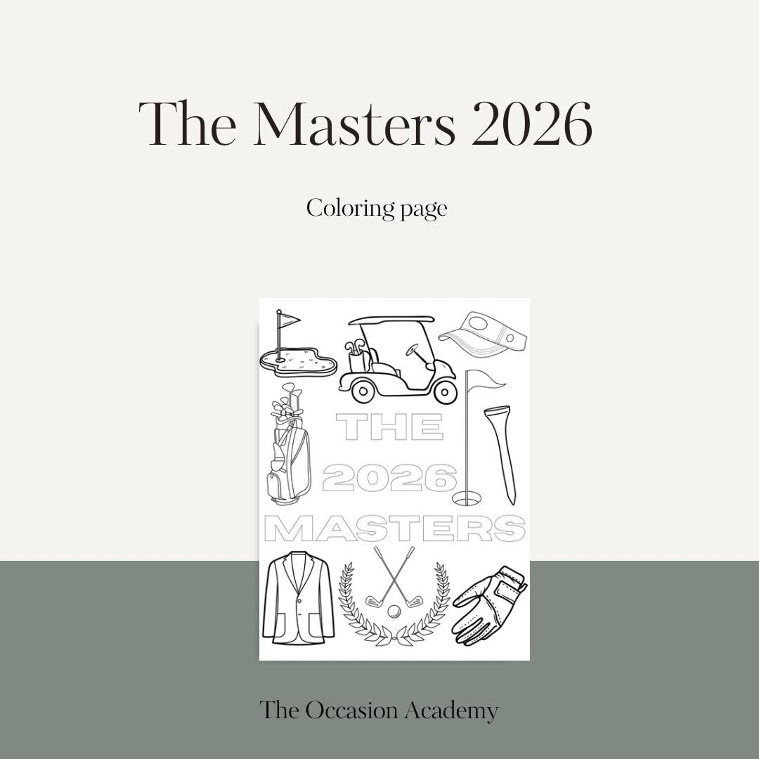 Master Coloring The 2026 Masters Coloring Page - Etsy