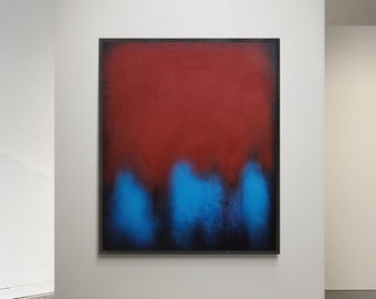 DARK RED Abstract art prints | Blue Wall Art Decor | Red Colorfield Painting | Contemporary Art | Art Print Paper | Modern Abstract Wall Art