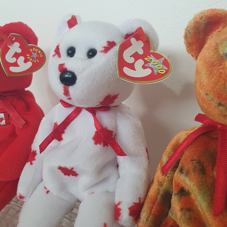 Beanie Baby Bears, Chinook, Kanata, Pierre. Retired TY Bear, Collectible Bears, Vintage Beanie Babies, Canada Gifts for Her, Stocking Filler Chinook