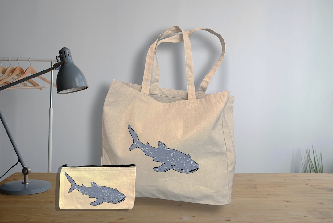 Whale Shark Tote Bag Canvas Tote Bag For Summer Beach Bag Beach Tote