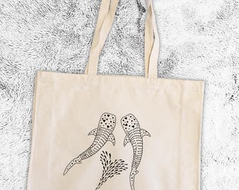 Whale Shark, Shark bag, Shark gift, Whale Shark Tote Bag, Marine Biology Gift, Shark Lover, Reusable Bag