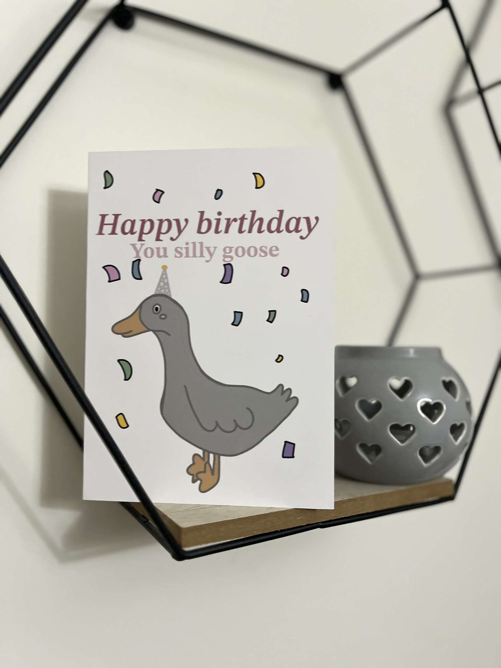 Happy Birthday You Silly Goose Card, Animal Greeting Card, Funny ...