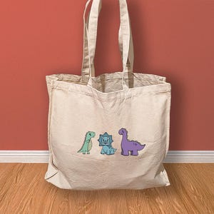 Dinosaur Tote Bag, Dinosaur Shopping Bag, Dinosaur Gift, Canvas Bag,  Gift for Dino Lovers