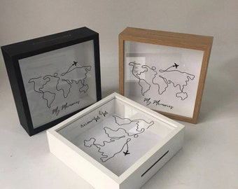 My Memories Travelers Shadow Box, boîte de rangement pour souvenirs d'aventure, support mural, autoportant.…